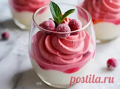 Рецепт десерта с клюквенным муссом