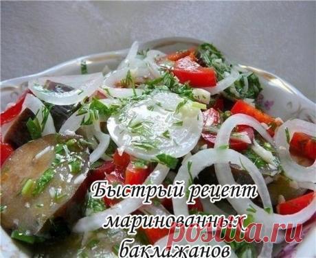 Быстрый рецепт маринованных баклажанов

Ингредиенты:
баклажаны небольшие — 5 шт.
перец болгарский — 3 шт.
лук среднего размера — 3 шт.
уксус — 125 мл (Очень много,регулируйте на свой вкус!)
растительное масло — 60 мл
вода для приготовления рассола — 500 мл
чеснок — 8 зубчиков
соль — 1 ст. л. с горкой
зелень петрушки —