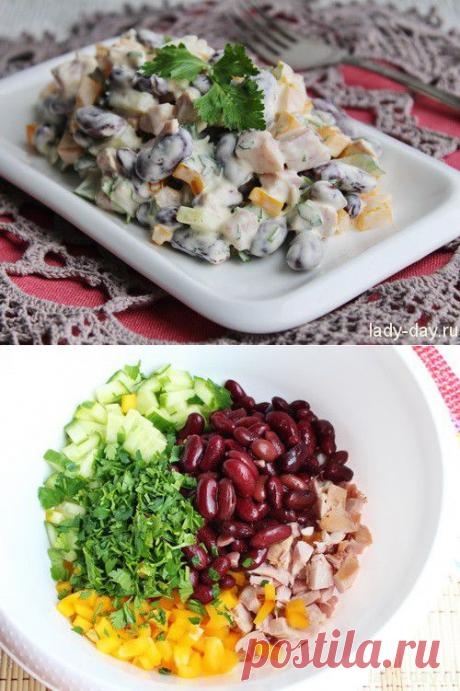 Салат с курицей и фасолью | Простые рецепты с фото