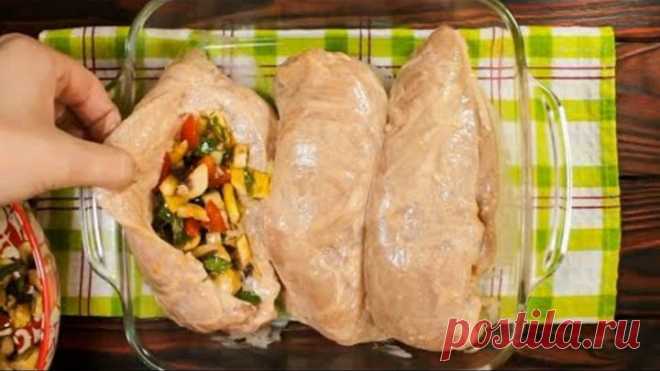 Мариную, фарширую и запекаю - получается куриное филе по-королевски!
