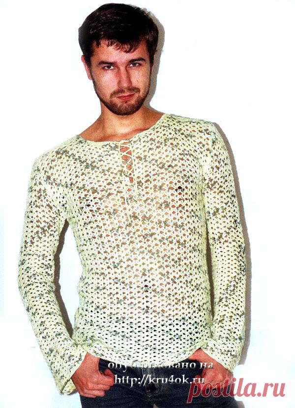 Мужской свитер - вязание крючком на kru4ok.ru