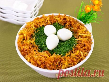 Праздничный салат «Гнездо глухаря»