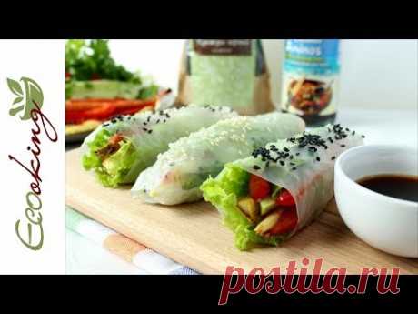 Спринг-роллы / 2 варианта: с сырыми и запеченными овощами / vegan (постный рецепт) / gluten free