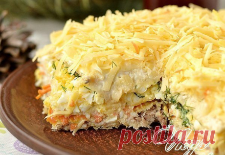 Закусочный торт со скумбрией — идеальное сочетание!