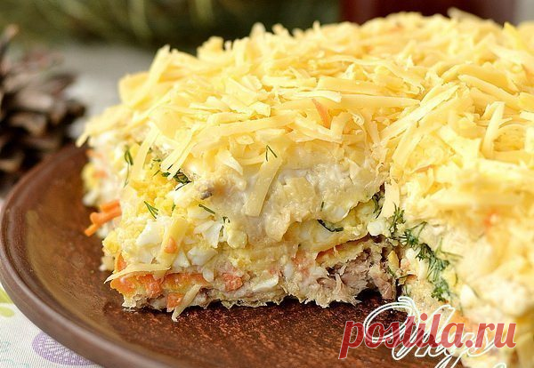 Закусочный торт со скумбрией — идеальное сочетание!