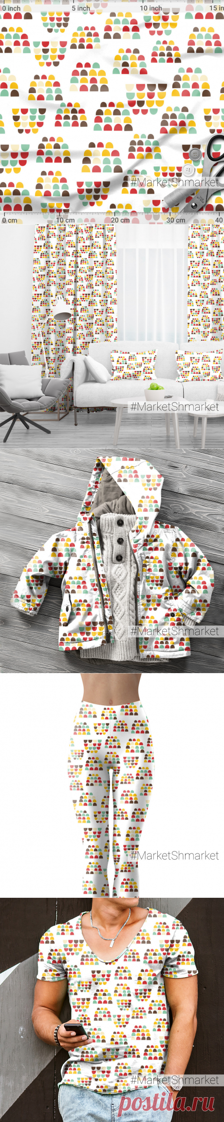 Ткань Цветные кучки - закажи на #MarketShmarket.com любая ткань с любым принтом