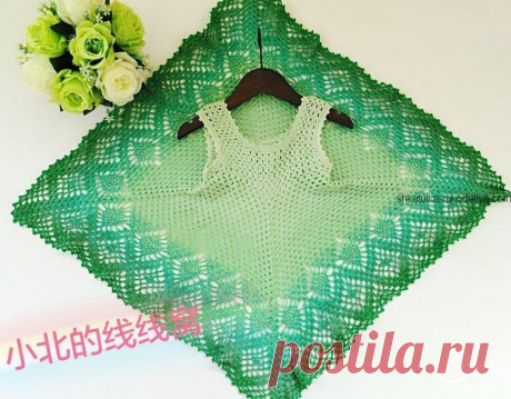 Платье крючком из пряжи секционного крашения. Меланжевое платье крючком схема | Шкатулка рукоделия