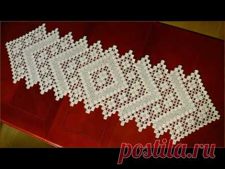 Филейная салфетка крючком. Часть 3.