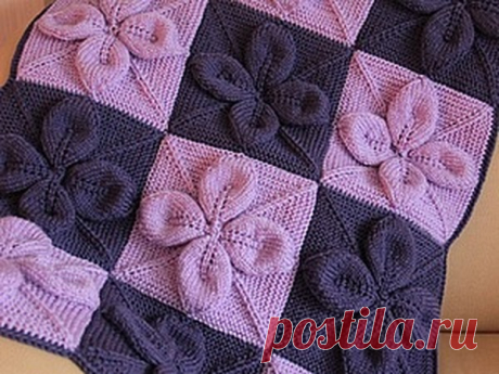Мастер-класс : Вязаный плед &quot;Объёмные цветы&quot;