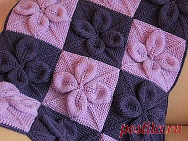 Мастер-класс : Вязаный плед 