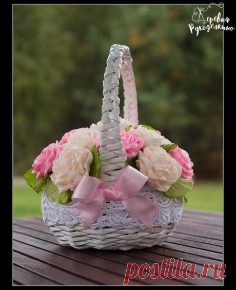 Корзинка из газетных трубочек — Сделай сам, идеи для творчества - DIY Ideas