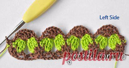 Узор крючком *Незабудки* - мастер-класс