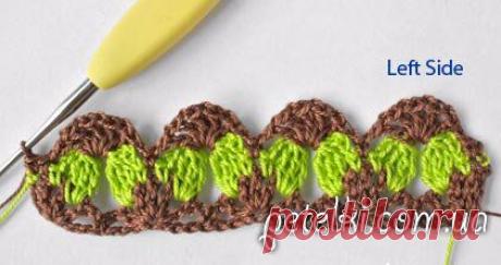 Узор крючком *Незабудки* - мастер-класс