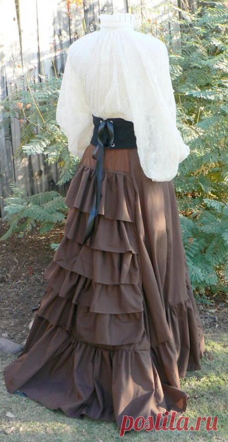 Victorian Bustle Skirt Steampunk Costume with Ruffles Sweeney Todd
