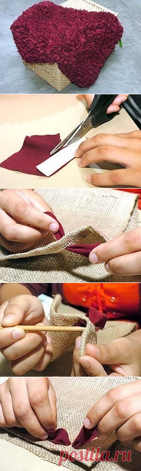 МК Коврик из лоскутков ткани