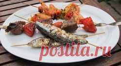 Летнее трио из ракообразных, рыбы и мяса