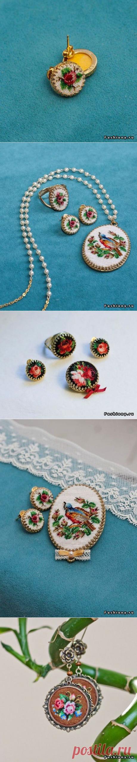 Микровышивка в украшениях от Екатерины Пинчук | Умелые ручки