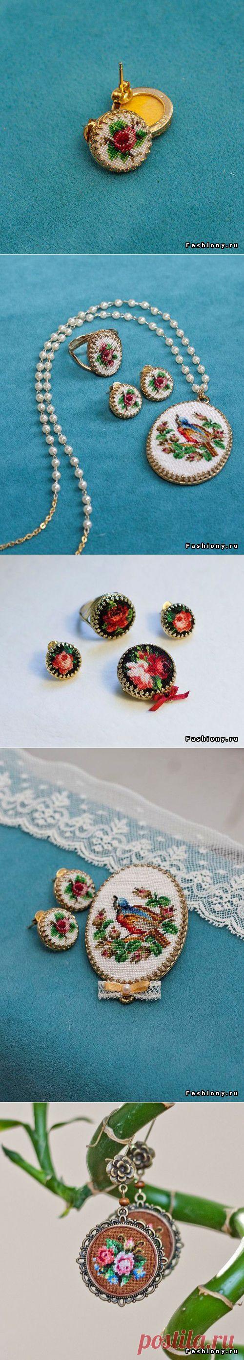 Микровышивка в украшениях от Екатерины Пинчук | Умелые ручки
