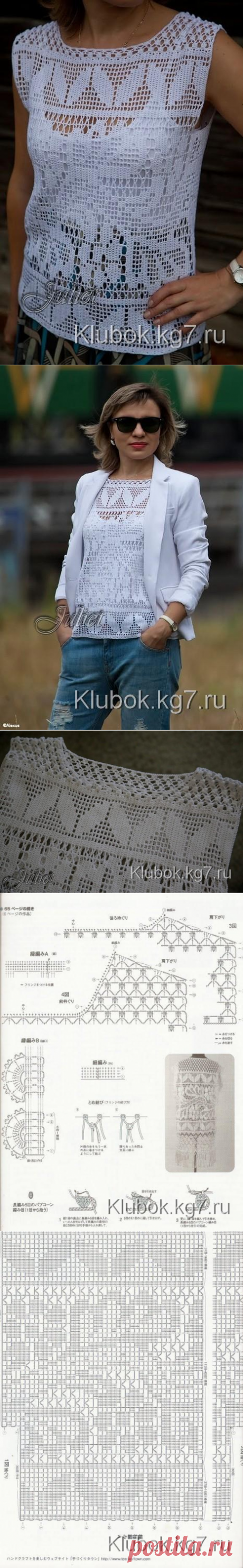 Топ / филейное вязание | Клубок