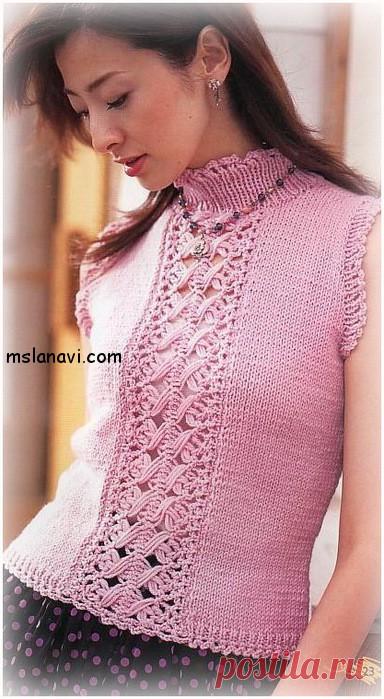 Вязаный летний топ с красивым узором | Вяжем с Лана Ви