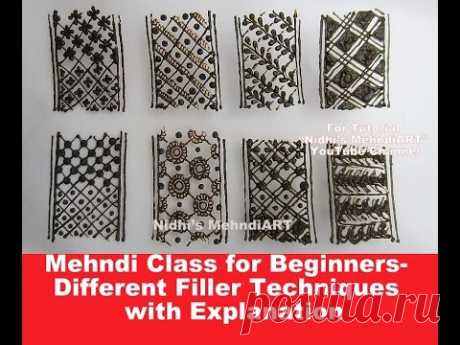 Mehndi Class for Beginners- Different Filler Techniques for Bridal Arabic Henna Design with Explanat