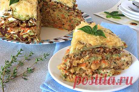 Закусочный торт из кабачков - пошаговый фото рецепт приготовления