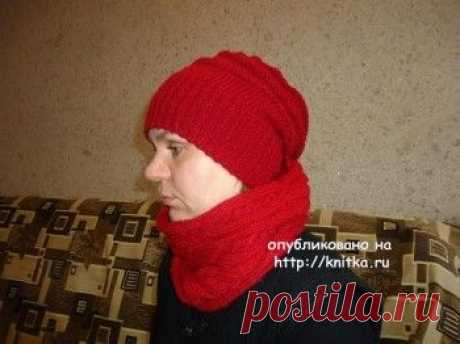 Вязаный спицами снуд и шапка, Вязание для женщин