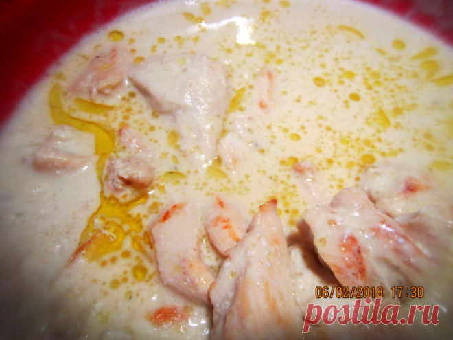 Куриная грудка в топленом молоке Танцы от плиты и до компа !!!
  Куриная грудка -300 г, масло сливочное - 50 г, молоко топленое -200 мл,сметана -2 стл,соль ,перец.Куриную грудку порезать на полоски, натереть солью и перцем.Сливочное …