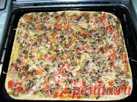 ПИЦЦА С ТОНКОЙ ХРУСТЯЩЕЙ ОСНОВОЙ ЗА 20 МИНУТ  без яиц