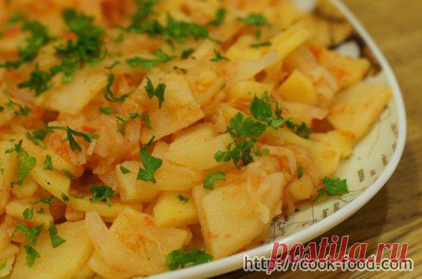 Легкие рецепты для вкуса жизни » Тушеная картошка с капустой и помидорами