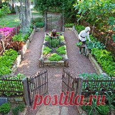 Vegetables, Herbs, Flowers in Raised Beds, Stone - Gravel…