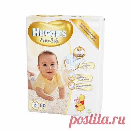 Подгузники Huggies Elite Soft Mega Pack 5-9 кг (80 шт) Размер 3