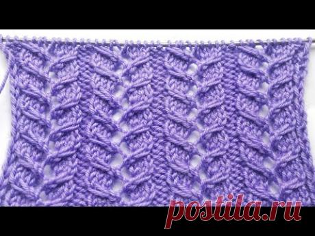 Шикарный узор Ажурные колоски для вязания спицами