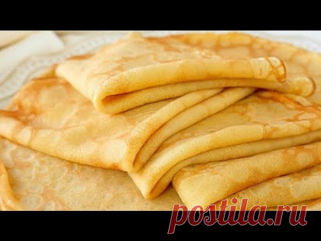 БЛИНЫ "СТОЛОВСКИЕ". Бабушкины блины без молока тают во рту! #рецепт #кулинария #еда #питание