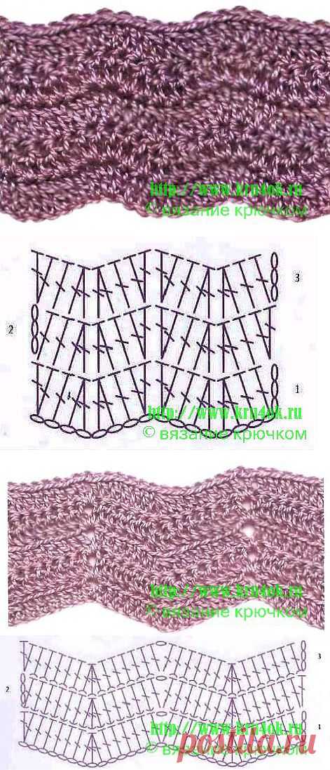 Шевроны - вязание крючком на kru4ok.ru