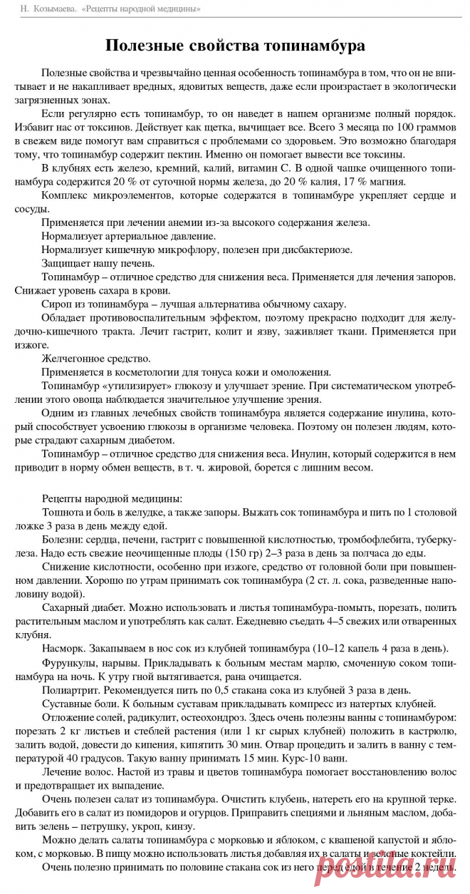 Полезные свойства топинамбура