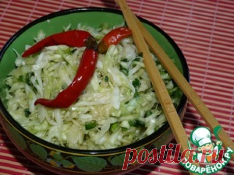 Острый салат из свежей капусты - кулинарный рецепт