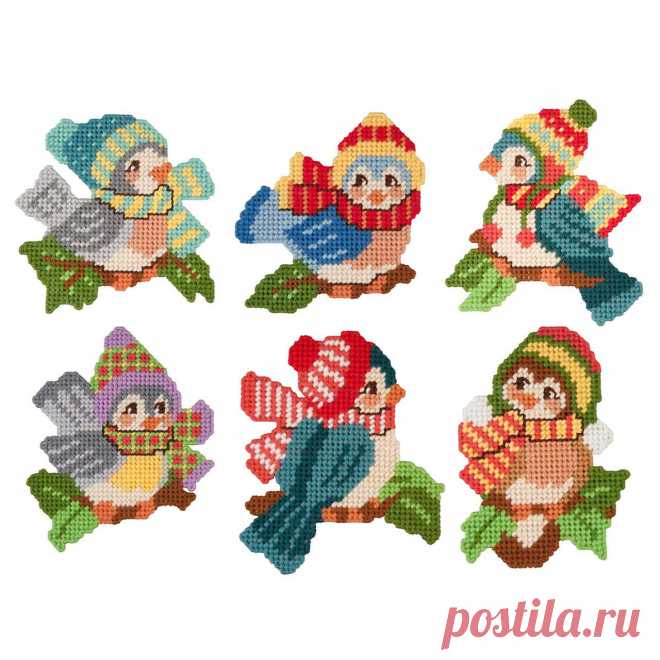 Herrschners Winter Birds Ornaments Plastic Canvas Kit