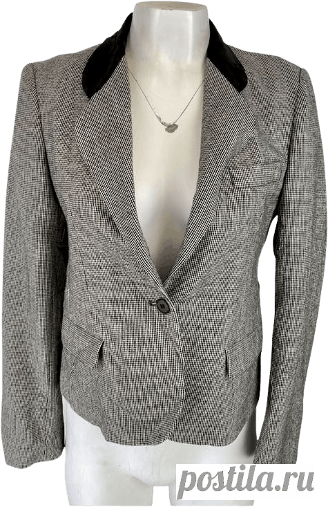 80’s Black and White Houndstooth Blazer with Velvet Collar by Evan Pic – Hip Lyke Junk LLC
