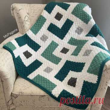 Плед в технике из угла в угол (С2С)