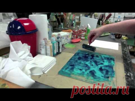 ‪Gelli Printed Fabric -- Part I - Patti Tolley Parrish - Inky Obsessions‬‏ - YouTube