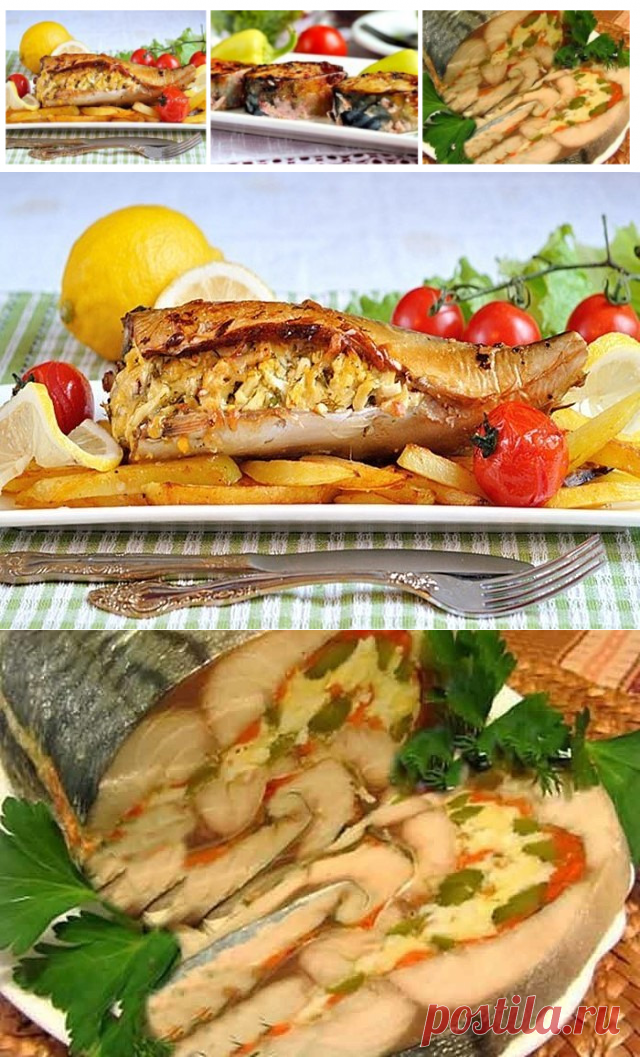 Вкусные блюда из скумбрии: 3 рецепта. Скумбрия считается одной из самых вкусных и полезных морских рыб. Ее ценят сторонники здорового питания, т. к. богата огромным количеством полезных веществ и витаминов.

Скумбрия фаршированная

Вкусный и простой вариант приготовления фаршированной рыбы. Доступные продукты и совершенно не хлопотный рецепт. Приготовьте фаршированную скумбрию, вам понравится!