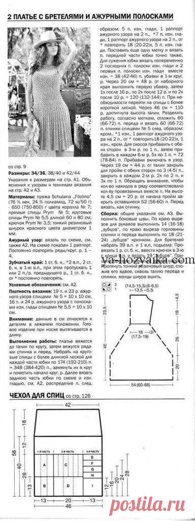 Сарафан спицами с описанием. Описание вязания женского сарафана спицами