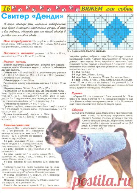 Вяжем для собак. Свитер