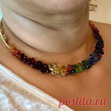Rainbow Gemstone Spiral Earrings Large 14k Gold Filled Multi | Etsy