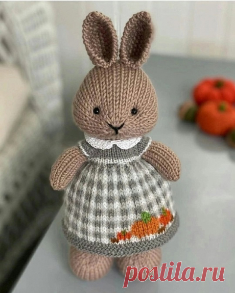 Очаровательные зайчики, вяжем спицами