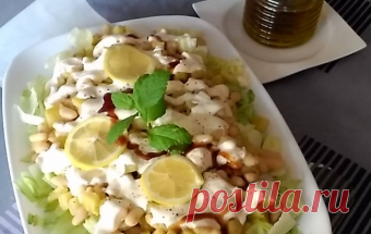 Салат из белой консервированной фасоли