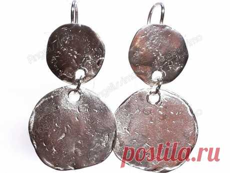 Серьги-зеркала из белого металла от Amorem