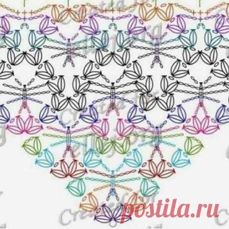 Кpacивый узop для шали