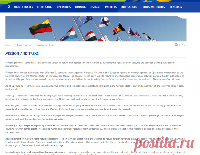 Frontex | Mission and Tasks

20160318AL: OK100!!!
SHOULD BE USED AS STANDARD LEXICS